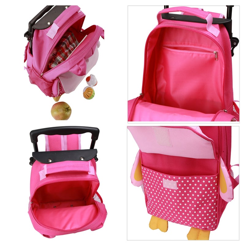 yodo Zoo 3-Way Kids Suitcase Luggage or Toddler Rolling Backpack with wheels,Small Owl - Image 3